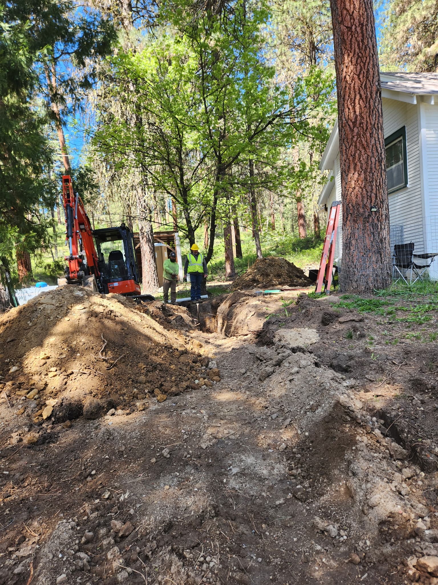 Crew at excavation site