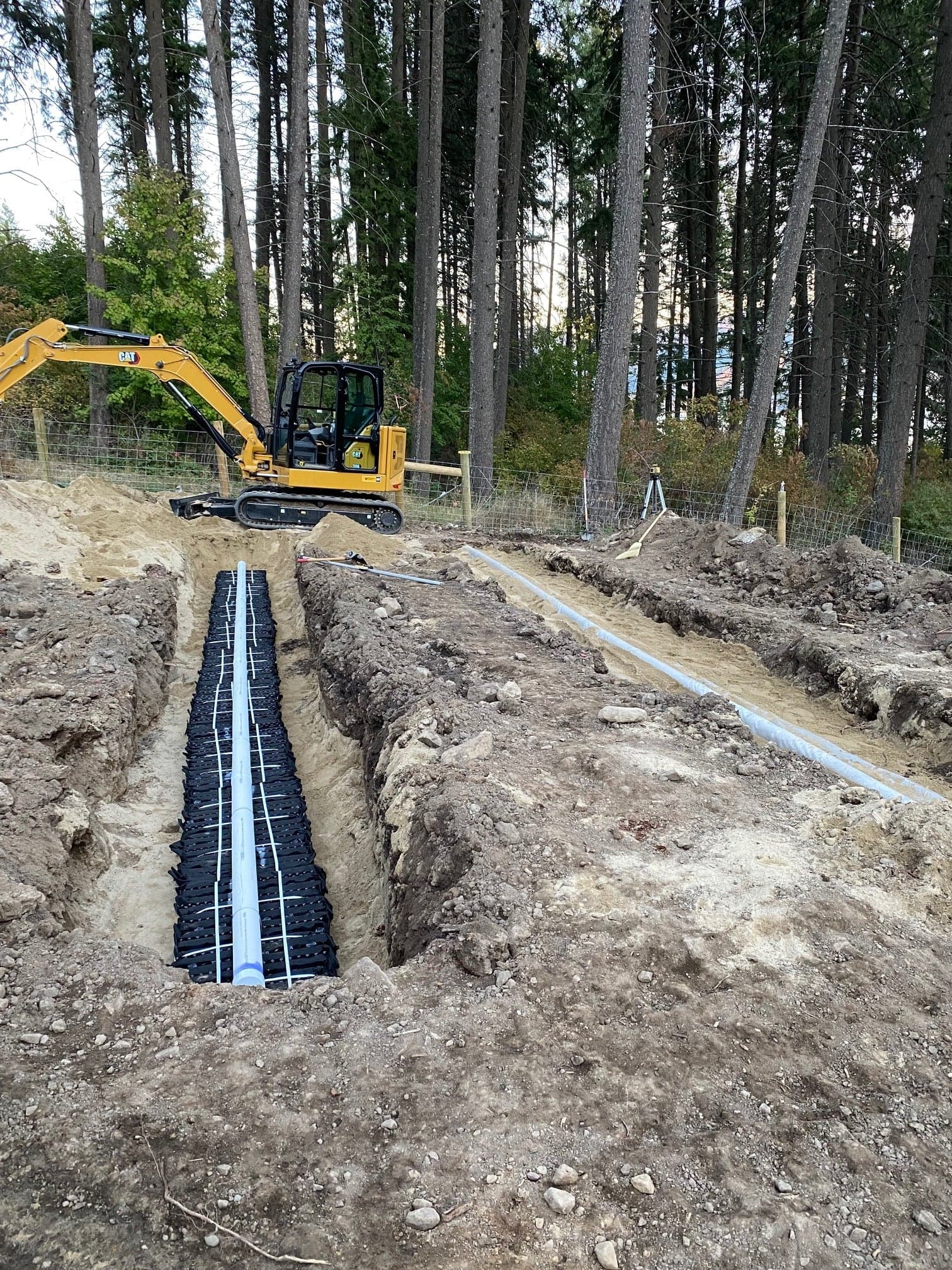 Eljen GSF trench layout on a lakeside property near Bayview, Idaho.