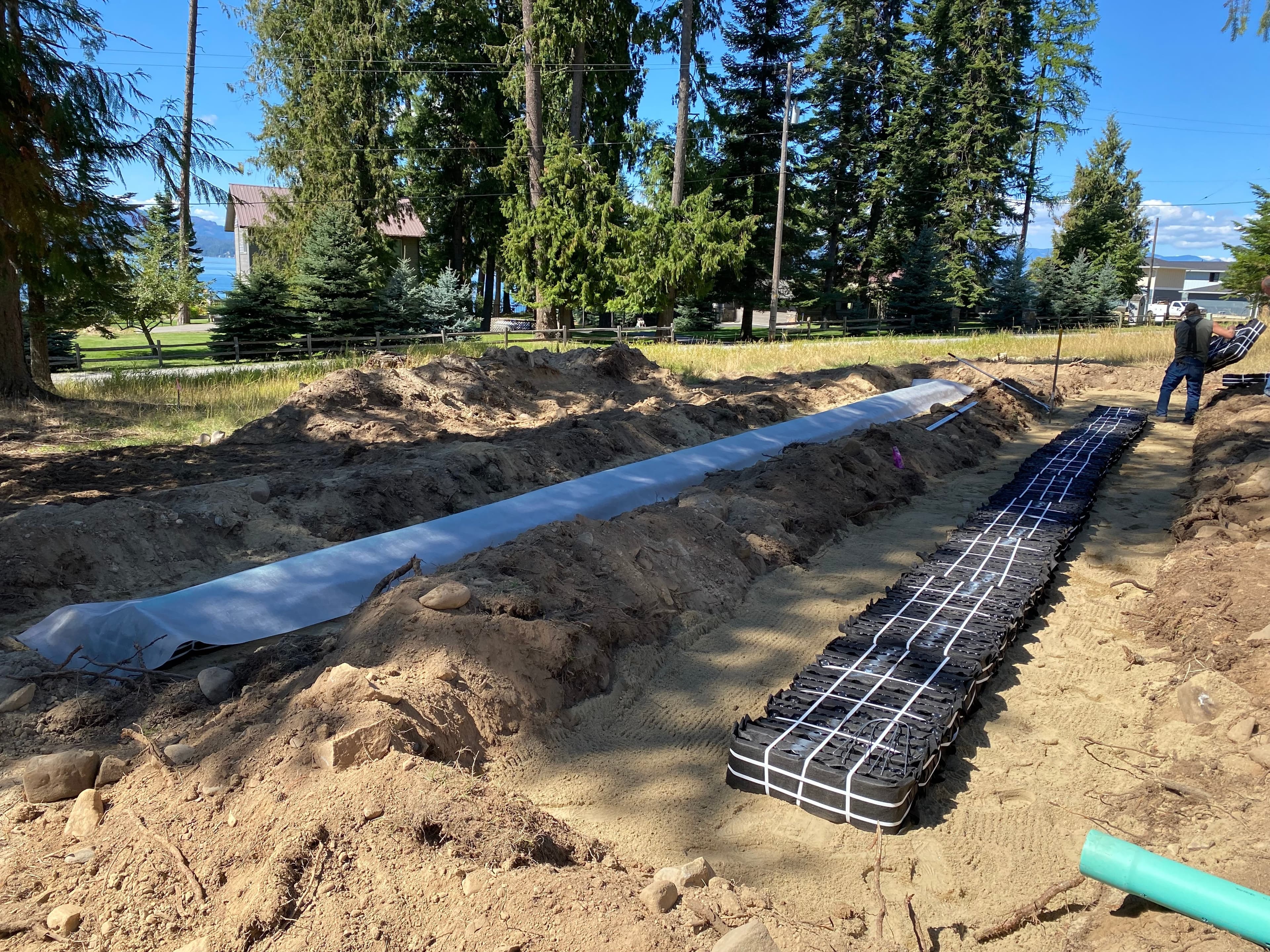 Eljen GSF field layout with lake proximity near Hope, Idaho.